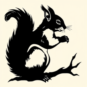 Blackout Squirrel Tattoo