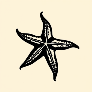 Blackout Starfish Tattoo