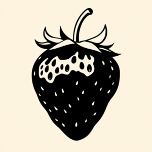 Blackout Strawberry Tattoo