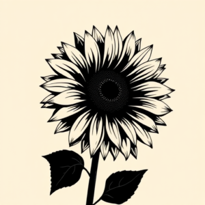 Blackout Sunflower Tattoo