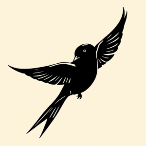 Blackout Swallow Tattoo