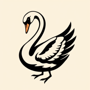 Blackout Swan Tattoo