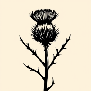Blackout Thistle Tattoo