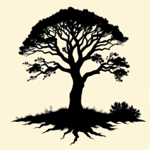 Blackout Tree Tattoo