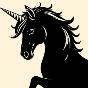 Blackout Unicorn Tattoo