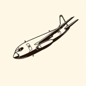 Blackwork Airplane Tattoo