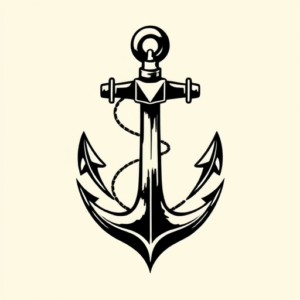 Blackwork Anchor Tattoo