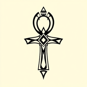 Blackwork Ankh Tattoo