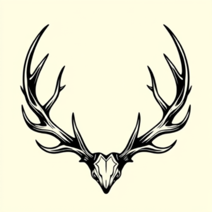 Blackwork Antler Tattoo
