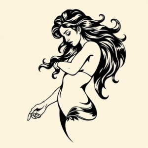 Blackwork Aphrodite Tattoo