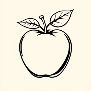 Blackwork Apple Tattoo