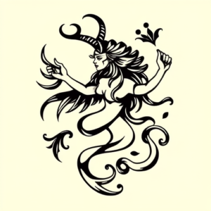 Blackwork Aquarius Tattoo