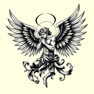 Blackwork Archangel Tattoo