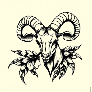 Blackwork Aries Tattoo