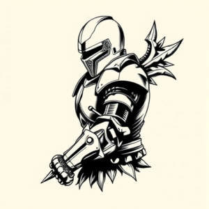 Blackwork Armor Tattoo