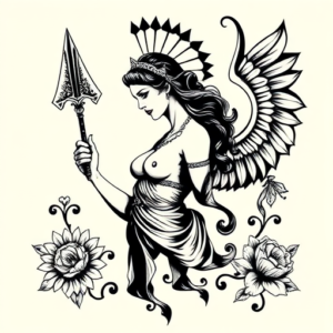 Blackwork Artemis Tattoo