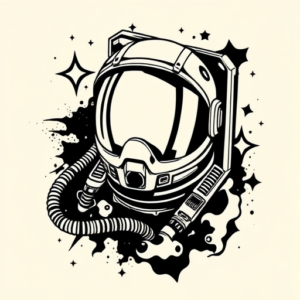 Blackwork Astronaut Tattoo