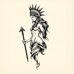 Blackwork Athena Tattoo