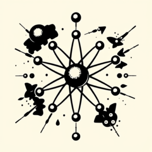 Blackwork Atomic Tattoo