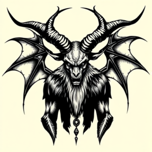 Blackwork Baphomet Tattoo