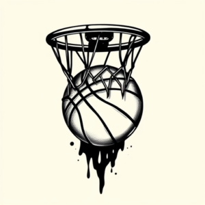 Blackwork Basketball Tattoo