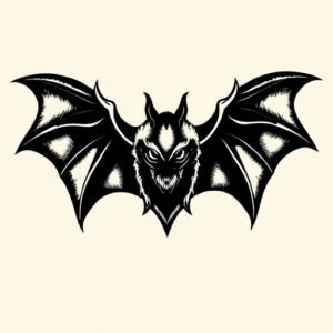 Blackwork Bat Tattoo