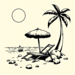 Blackwork Beach Tattoo