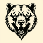 Blackwork Bear Tattoo