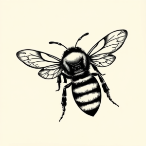 Blackwork Bee Tattoo