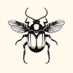 Blackwork Beetle Tattoo