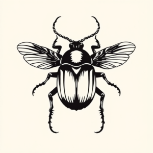 Blackwork Beetle Tattoo