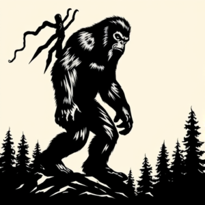 Blackwork Bigfoot Tattoo