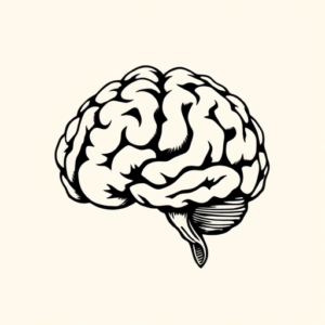 Blackwork Brain Tattoo