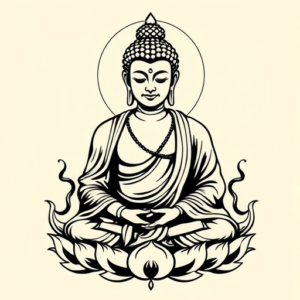 Blackwork Buddha Tattoo