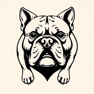 Blackwork Bulldog Tattoo