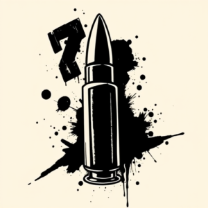 Blackwork Bullet Tattoo