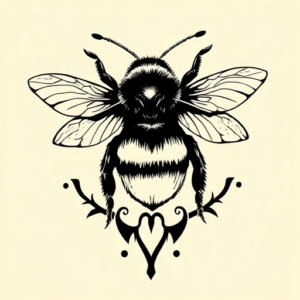 Blackwork Bumblebee Tattoo