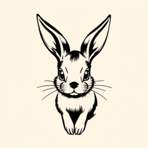 Blackwork Bunny Tattoo