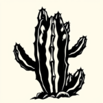 Blackwork Cactus Tattoo