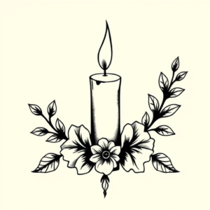 Blackwork Candle Tattoo