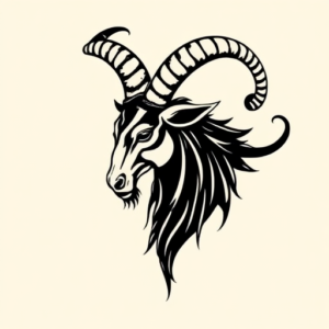 Blackwork Capricorn Tattoo