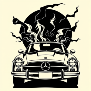 Blackwork Car Tattoo