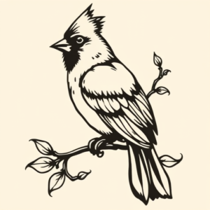 Blackwork Cardinal Tattoo