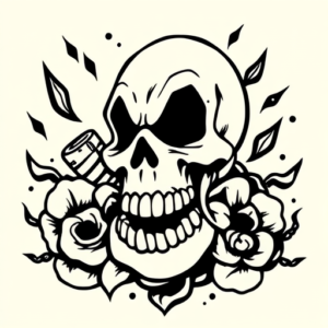 Blackwork Cartoon Tattoo