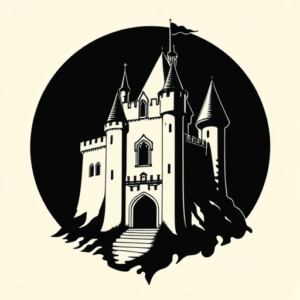 Blackwork Castle Tattoo