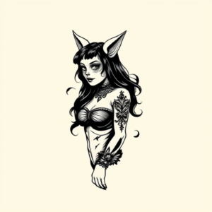 Blackwork Catrina Tattoo