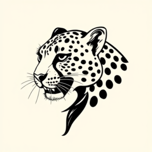 Blackwork Cheetah Tattoo