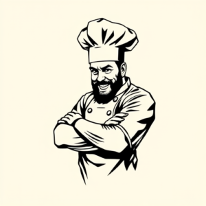 Blackwork Chef Tattoo