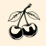 Blackwork Cherry Tattoo