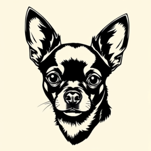 Blackwork Chihuahua Tattoo